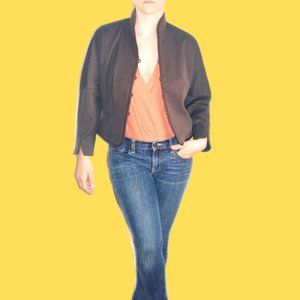 ARMANI Olive Button-up Mandarin Collar Blazer